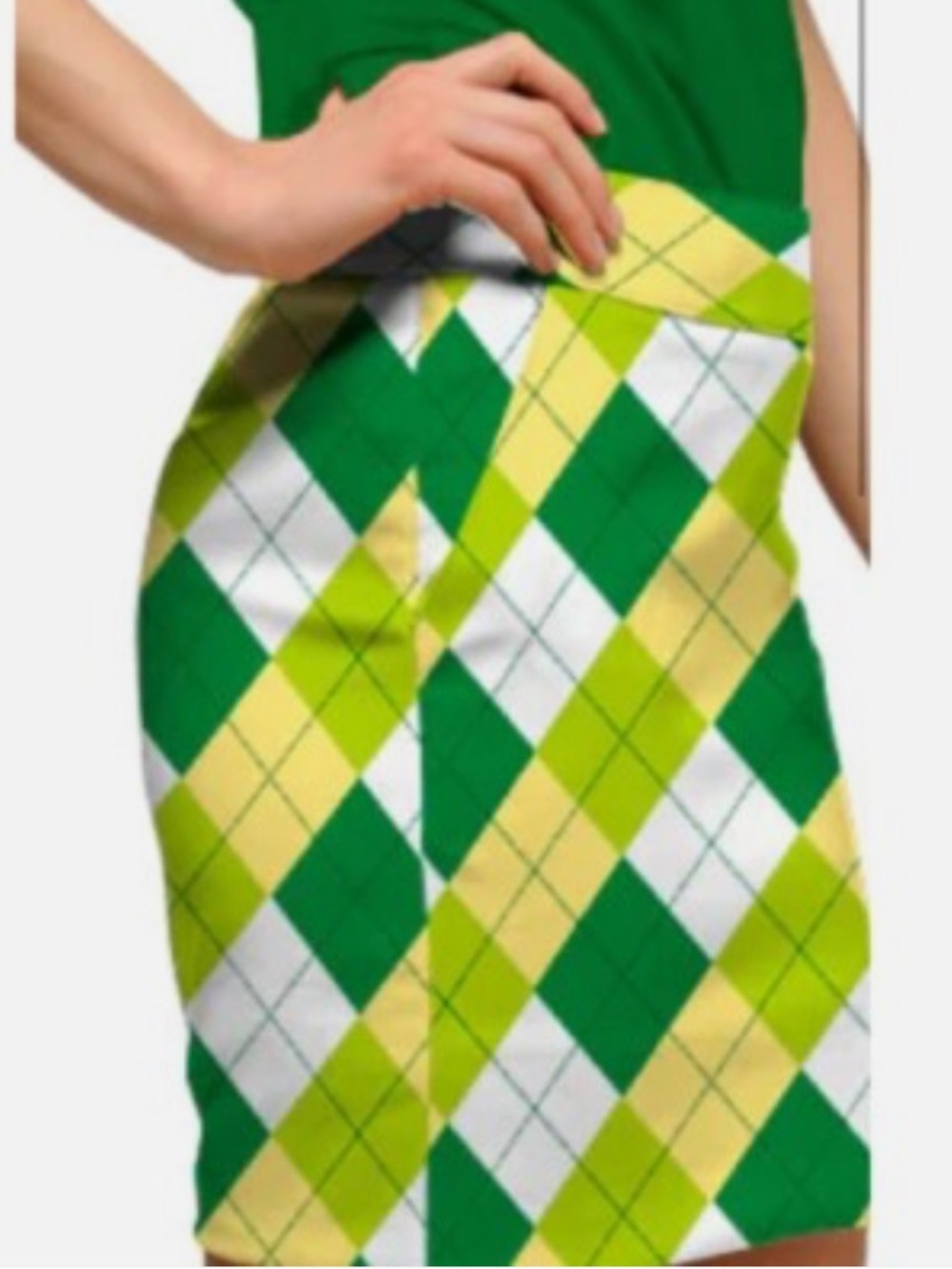 Loudmouth Green, Yellow & White Argyle Golf Skort
